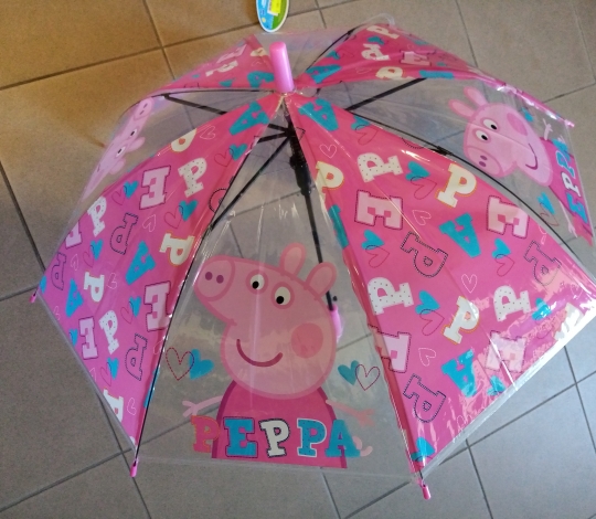 Deštník dívčí PEPPA PIG růžový transparentní