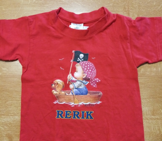 Tričko kojenecké červené s nápisem RERIK - vel. 86/92