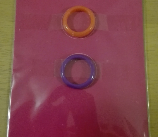 Prstýnky (2 ks) - oranžový + fialový