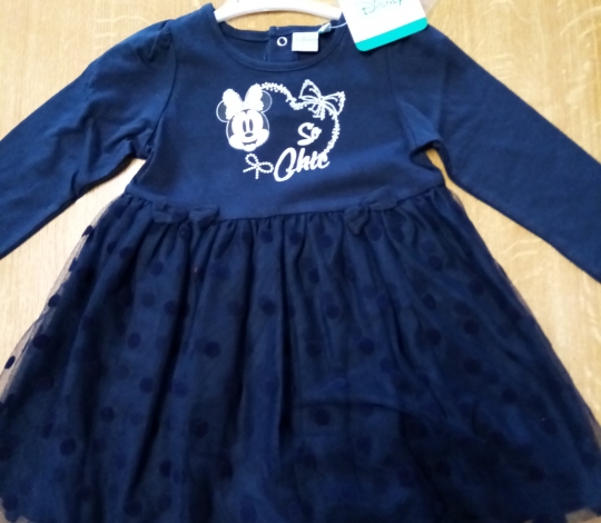 Šaty dívčí kojenecké sváteční tmavě modré + čelenka