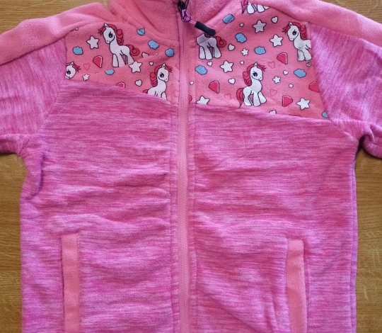 Mikina dívčí teplá fleece růžová PONÍCI 116-146