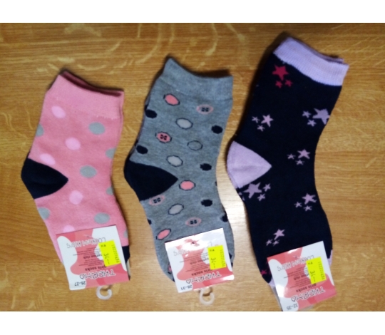 Ponožky dívčí teplé puntík / hvězdy