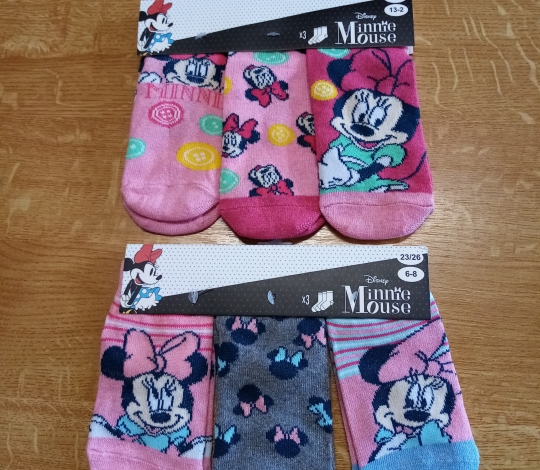 Ponožky dívčí MINNIE kotníkové (3 páry v balení)
