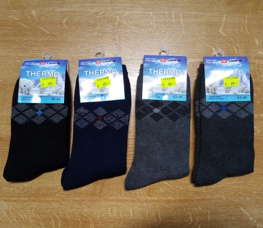 Ponožky pánské teplé thermo se vzorem