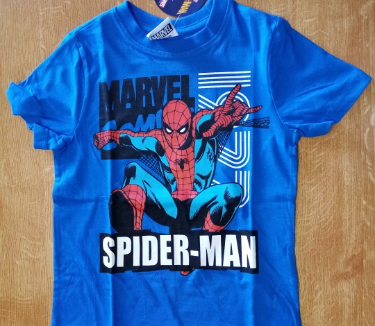 Tričko chlapecké SPIDERMAN modré krátký rukáv 104-110