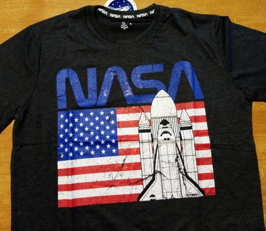 Tričko pánské NASA krátký rukáv s raketou