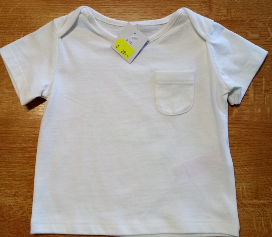 Tričko kojenecké bílé s kapsičkou KR - vel. 62
