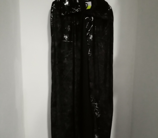 Čarodějnický plášť černý sametový - 128