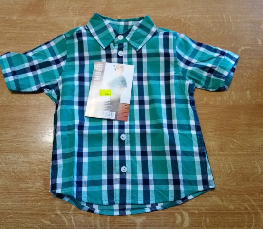 Košile kojenecká chlapecká zelená kostka KR - vel. 86/92