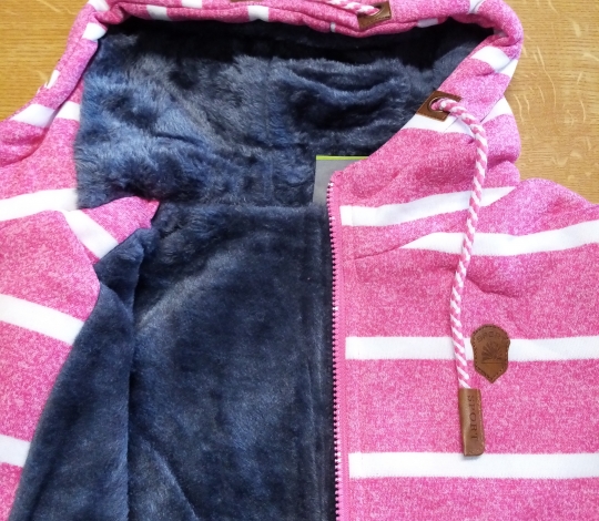 Mikino-bunda dívčí teplá s kožíškem - 116