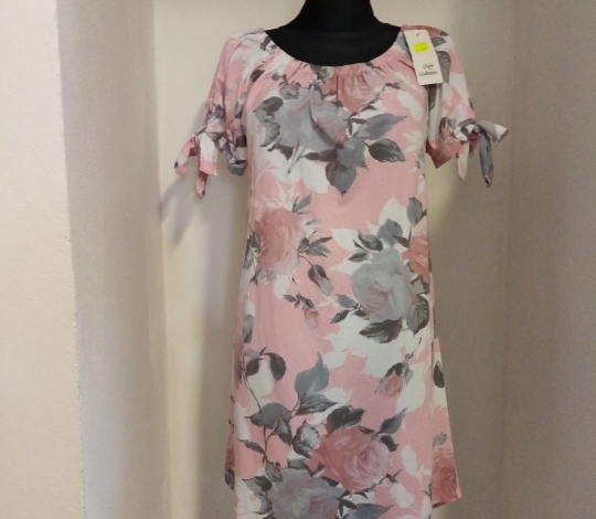 Šaty dámské letní bavlněné růžové květované - vel. UNI