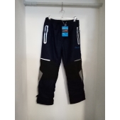 Kalhoty chlapecké  teplé outdoor kostkované PODŠITÉ FLEECEM modré s reflex. prvky 140-170