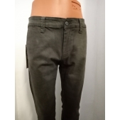 Kalhoty pánské bavlněné šedo-zelené (pas 82 cm, délka 103 cm)