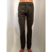 Kalhoty pánské bavlněné šedo-zelené (pas 82 cm, délka 103 cm)